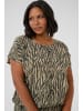 KAFFE curve Bluse kurzarm KCmaren Regular fit in Feather Gray / Black Animal