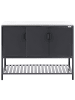 Beliani Gartenküche MAENZA in Schwarz/Silber - (W) 120 x (H) 93 x (L) 60 cm