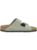 Birkenstock Pantolette Arizona Big Buckle Nubukleder schmal in hellgrau