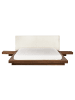 Beliani Doppelbett ZEN in Braun/Weiß - (W) 308 x (H) 86 x (L) 229 cm