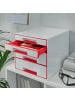 Leitz Schubladenbox Wow Cube 4 Schubladen PS perlweiß/rot