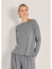 MADELEINE Schlichter Strickpullover mit U-Boot-Ausschnitt in steingrau / melange