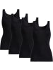 Con-ta Baumwolle, Feinripp Unterhemd 4er-Pack in schwarz