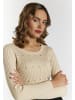 faina Damen Pullover Mit Strass-Steinen in Hellbeige