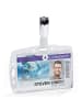 Durable Namensschild mit Security Clip 54x85mm transparent Packung mit 25 S...