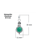 mantraroma 925er Silber - Ketten (L) 11 x (B) 30 mm mit grüner Onyx