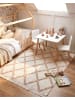 Beliani Kurzflor PUNSARI in Beige - (W) 140 x (L) 200 cm