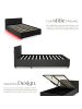 tectake Komfortbett mit LED-Leisten & Stauraum - Samtoptik mit Steppmuster