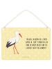 Mr. & Mrs. Panda Schild Storch mit Spruch in Gelb Pastell