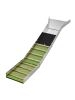 relaxdays Goldwaschrinne in Silber - (B)35 x (H)6,5 x (T)127 cm