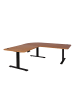 MCW Eck-Schreibtisch D40, Braun Struktur, schwarz