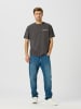 TWO SOON Tapered Fit Jeans in Medium Blue Denim