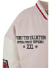 FUBU College Jackets in light pink/offwhite/red