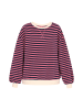 Swirly Women Sweatshirt in Red Striped