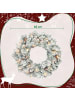 HOMCOM Weihnachtskranz-Ø60 x 8H cm-Grün+Weiß