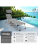 tectake klappbare Aluminium Sonnenliege, 220 x 60,5 x 34 cm, mit Seitentasche
