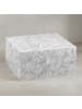 KADIMA DESIGN Couchtisch MONOBLOC 60x30x60 cm Hochglanz mit Marmor Optik Weiß in Grau