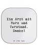 Mr. & Mrs. Panda Holzuntersetzer Spruch Arzt mit Herz mit Spruch in Weiß