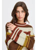 b. young BYOKSANA STRIPED JUMPER - KNIT Loose fit in Brandy Brown Mix