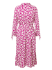 More & More Hemdblusenkleid in graphical leaf print pink hibiscus