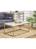 Beliani Couchtisch DELANO in Beige/Gold - (W) 60 x (H) 45 x (L) 100 cm