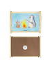Mr. & Mrs. Panda Holz Tablett Pinguin Lagerfeuer ohne Spruch in Eisblau
