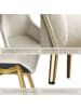tectake Polsterstuhl gepolstert mit Samtoptik und goldenen Stahlbeinen, Lehne