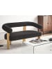 Beliani 2-Sitzer Sofa ILBRO in Schwarz/Heller Holzfarbton - (W) 138 x (H) 76 x (L) 68 cm