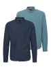 BLEND Langarmhemd BHShirt 2er-Pack in Blau