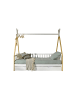 58 aufm Kessel ZELTBETT Karyn 6 206x185x96 aus Kiefer Massivholz in Weiß/natur