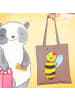Mr. & Mrs. Panda Tragetasche Biene Happy ohne Spruch in Braun Pastell