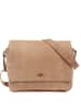 SID & VAIN Leder-Messenger Laptoptasche Leder Umhängetasche Unisex SPENCER in beige