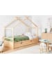Beliani Kinderbett ORGEVAL  in Braun - (W) 99 x (H) 180 x (L) 206 cm
