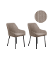 Beliani 2er-Set Esszimmerstuhl LOVERNA in Beige/Schwarz