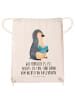 Mr. & Mrs. Panda Rucksack Beutel Pinguin Buch mit Spruch in Creme