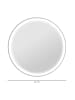 Kleankin Badezimmerspiegel-Ø60 x 3H cm-Weiß+Silber