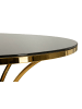 Mauro Ferretti Esstisch aus gold-schwarzem Metall und Glas (Ø 100x80 cm)