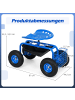 COSTWAY Gartensitz mit Rollen drehbar in Blau