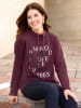 Sieh an! Sweatshirt in burgund-schwarz-bedruckt