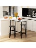 HOMCOM Bartisch Set-100L x 40B x 90H cm-Weiß+Schwarz