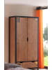 58 aufm Kessel KINDERZIMMERSCHRANK Kameko 100x55x200 MDF+Massivholz Schwarz/Cognac