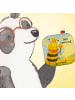 Mr. & Mrs. Panda Tassenuntersetzer Biene König Design mit Spruch in Weiß