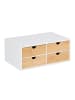 relaxdays Schreibtisch Organizer in Weiß/Natur - (B)33 x (H)14 x (T)21 cm