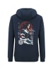 OLDSKULL Hoodie Asian Blossom Queen Logo Graphic in Navy Blue