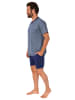 NORMANN kurzarm Schlafanzug Shorty Pyjama - 78252 in marine