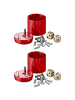 Bestsaller 2er-Set: Würfelspiel SUPER SIX Aluminum in Rot in Rot