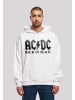 F4NT4STIC Ultra Heavy Hoodie ACDC Back In Black Logo in weiß