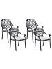 Beliani 4er-Set Gartenstuhl ANCONA in Schwarz/Beige
