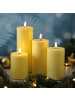 Deluxe Homeart 4er Set LED Kerzen MIA Echtwachs Deluxe 4 Größen mit Batterien Fernb in gelb
