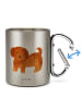 Mr. & Mrs. Panda Kaffeebecher Hund Flauschig ohne Spruch in Silber